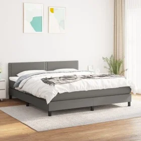 Boxspringbett mit dunkelgrauer Stoffmatratze 180x200 cm von , Betten und Lattenroste - Ref: Foro24-3139994, Preis: 577,35 €, ...