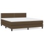 Cama box spring con colchón tela marrón oscuro 180x200 cm de , Camas y somieres - Ref: Foro24-3139996, Precio: 523,13 €, Desc...