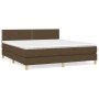 Cama box spring con colchón tela marrón oscuro 160x200 cm de , Camas y somieres - Ref: Foro24-3140548, Precio: 462,67 €, Desc...