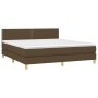 Cama box spring con colchón tela marrón oscuro 160x200 cm de , Camas y somieres - Ref: Foro24-3140548, Precio: 462,67 €, Desc...
