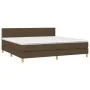 Box spring bed with dark brown fabric mattress 200x200 cm by , Beds and slatted bases - Ref: Foro24-3140804, Price: 586,09 €,...