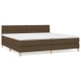Cama box spring con colchón tela marrón oscuro 200x200 cm de , Camas y somieres - Ref: Foro24-3140884, Precio: 624,18 €, Desc...