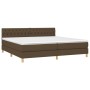 Cama box spring con colchón tela marrón oscuro 200x200 cm de , Camas y somieres - Ref: Foro24-3140884, Precio: 624,18 €, Desc...