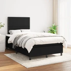 Cama box spring con colchón tela negro 120x200 cm de , Camas y somieres - Ref: Foro24-3141683, Precio: 417,86 €, Descuento: %