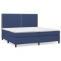 Cama box spring con colchón tela azul 200x200 cm de , Camas y somieres - Ref: Foro24-3141727, Precio: 658,02 €, Descuento: %