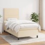 Cama box spring con colchón tela color crema 90x190 cm de , Camas y somieres - Ref: Foro24-3141662, Precio: 337,93 €, Descuen...