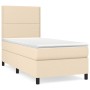 Cama box spring con colchón tela color crema 90x190 cm de , Camas y somieres - Ref: Foro24-3141662, Precio: 337,93 €, Descuen...