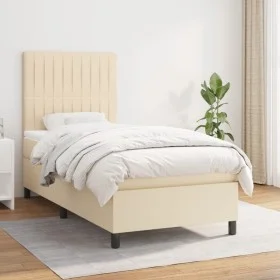 Box spring bed with cream fabric mattress 80x200 cm by , Beds and slatted bases - Ref: Foro24-3141894, Price: 310,35 €, Disco...