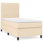 Cama box spring con colchón tela color crema 80x200 cm de , Camas y somieres - Ref: Foro24-3141894, Precio: 327,81 €, Descuen...