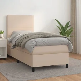Cama box spring con colchón cuero sintético capuchino 80x200 cm de , Camas y somieres - Ref: Foro24-3142694, Precio: 296,95 €...
