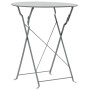 Mesa y sillas bistró de jardín 3 piezas acero gris de vidaXL, Conjuntos de jardín - Ref: Foro24-44355, Precio: 144,53 €, Desc...