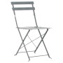 Mesa y sillas bistró de jardín 3 piezas acero gris de vidaXL, Conjuntos de jardín - Ref: Foro24-44355, Precio: 144,53 €, Desc...