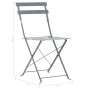 Mesa y sillas bistró de jardín 3 piezas acero gris de vidaXL, Conjuntos de jardín - Ref: Foro24-44355, Precio: 144,53 €, Desc...