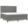 Cama box spring con colchón tela gris oscuro 160x200 cm de , Camas y somieres - Ref: Foro24-3141706, Precio: 547,21 €, Descue...