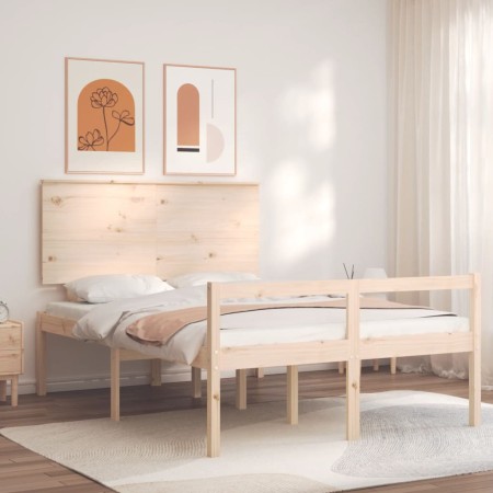 Cama para personas mayores con cabecero madera maciza 140x200cm de , Camas y somieres - Ref: Foro24-3195481, Precio: 164,18 €...