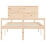 Cama para personas mayores con cabecero madera maciza 140x200cm de , Camas y somieres - Ref: Foro24-3195481, Precio: 164,18 €...