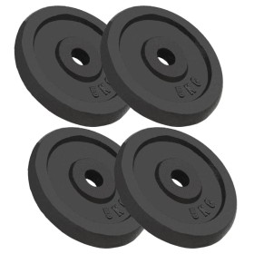 Discos de pesas de hierro fundido 4 uds 4x5 kg de vidaXL, Peso libre - Ref: Foro24-91392, Precio: 92,04 €, Descuento: %