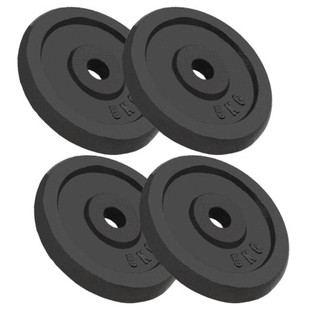 Discos de pesas de hierro fundido 4 uds 4x5 kg de vidaXL, Peso libre - Ref: Foro24-91392, Precio: 92,04 €, Descuento: %