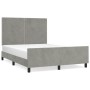 Estructura de cama con cabecero terciopelo gris claro 140x190cm de , Camas y somieres - Ref: Foro24-3125690, Precio: 185,72 €...
