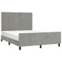 Estructura de cama con cabecero terciopelo gris claro 140x190cm de , Camas y somieres - Ref: Foro24-3125690, Precio: 185,72 €...