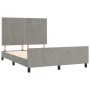 Estructura de cama con cabecero terciopelo gris claro 140x190cm de , Camas y somieres - Ref: Foro24-3125690, Precio: 185,72 €...
