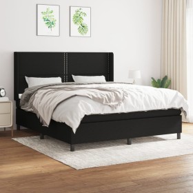 Cama box spring con colchón tela negro 180x200 cm de , Camas y somieres - Ref: Foro24-3131371, Precio: 611,41 €, Descuento: %