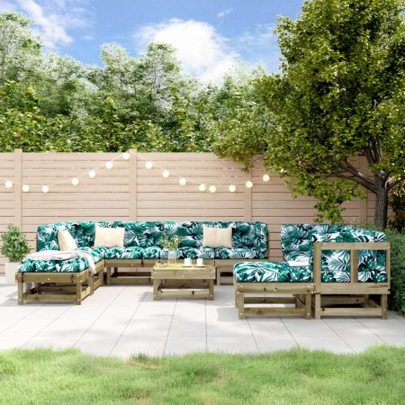 Juego de muebles de jardín 11 pzas madera de pino impregnada de , Conjuntos de jardín - Ref: Foro24-3186416, Precio: 558,79 €...