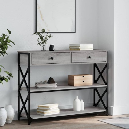 Mesa consola madera de ingeniería gris Sonoma 100x28x75 cm de , Mesas auxiliares - Ref: Foro24-834193, Precio: 105,35 €, Desc...