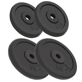 Discos de pesas de hierro fundido 4 uds 2x10 kg+2x5 kg de vidaXL, Peso libre - Ref: Foro24-91395, Precio: 135,80 €, Descuento: %