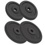 Discos de pesas de hierro fundido 4 uds 2x10 kg+2x5 kg de vidaXL, Peso libre - Ref: Foro24-91395, Precio: 135,80 €, Descuento: %