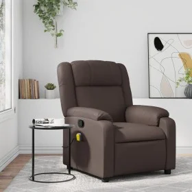 Sillón de masaje reclinable cuero sintético marrón de , Sillones - Ref: Foro24-373531, Precio: 237,34 €, Descuento: %