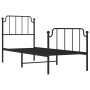 Estructura de cama con cabecero y estribo metal negro 75x190 cm de , Camas y somieres - Ref: Foro24-373895, Precio: 69,13 €, ...