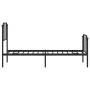 Estructura de cama con cabecero y estribo metal negro 75x190 cm de , Camas y somieres - Ref: Foro24-373895, Precio: 69,13 €, ...