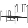 Estructura de cama con cabecero y estribo metal negro 75x190 cm de , Camas y somieres - Ref: Foro24-373895, Precio: 69,13 €, ...