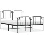 Estructura de cama con cabecero y estribo metal negro 135x190cm de , Camas y somieres - Ref: Foro24-373904, Precio: 99,14 €, ...