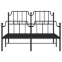 Estructura de cama con cabecero y estribo metal negro 135x190cm de , Camas y somieres - Ref: Foro24-373904, Precio: 99,14 €, ...