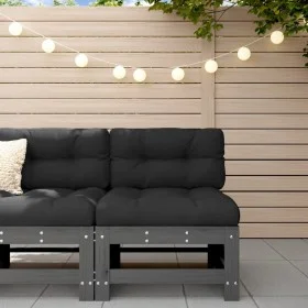 Sofá central de jardín madera maciza de pino gris by , Modular outdoor sofas - Ref: Foro24-825613, Price: 74,74 €, Discount: %