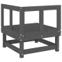 Sofá de esquina de jardín madera maciza de pino gris de , Sofás modulares de exterior - Ref: Foro24-825368, Precio: 71,67 €, ...