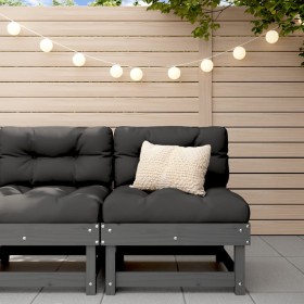 Sofá central de jardín madera maciza de pino gris de , Sofás modulares de exterior - Ref: Foro24-825375, Precio: 69,48 €, Des...