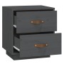 Mesitas de noche 2 uds madera maciza pino gris 40x34x45 cm de vidaXL, Mesitas de noche - Ref: Foro24-818330, Precio: 97,31 €,...