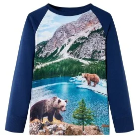 Camiseta infantil de manga larga azul marino 140 de , Camisetas para niños - Ref: Foro24-12753, Precio: 10,72 €, Descuento: %