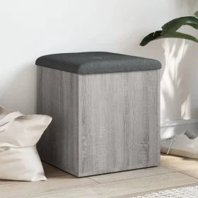 Banco con almacenaje madera ingeniería gris Sonoma 42x42x45 cm by , Benches for halls and storage - Ref: Foro24-835038, Price...