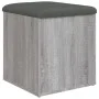 Banco con almacenaje madera ingeniería gris Sonoma 42x42x45 cm by , Benches for halls and storage - Ref: Foro24-835038, Price...