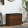 Banco con almacenaje madera ingeniería roble marrón 62x42x45 cm de , Bancos para recibidores y almacenamiento - Ref: Foro24-8...