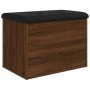 Banco con almacenaje madera ingeniería roble marrón 62x42x45 cm de , Bancos para recibidores y almacenamiento - Ref: Foro24-8...