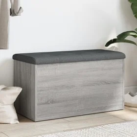 Bank mit Stauraum aus grauem Sonoma-Ingenieurholz 82x42x45 cm. von , Bänke für Hallen und Lager - Ref: Foro24-835052, Preis: ...