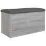 Banco con almacenaje madera ingeniería gris Sonoma 82x42x45 cm by , Benches for halls and storage - Ref: Foro24-835052, Price...