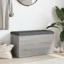 Banco con almacenaje madera ingeniería gris Sonoma 82x42x45 cm by , Benches for halls and storage - Ref: Foro24-835052, Price...