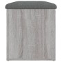 Banco con almacenaje madera ingeniería gris Sonoma 82x42x45 cm de , Bancos para recibidores y almacenamiento - Ref: Foro24-83...