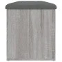 Banco con almacenaje madera ingeniería gris Sonoma 102x42x45 cm by , Benches for halls and storage - Ref: Foro24-835059, Pric...